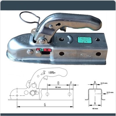 Knott Kugelkupplung 60 mm vierkant 4 x M12 Bohrung für Stema / TPV / Anssems