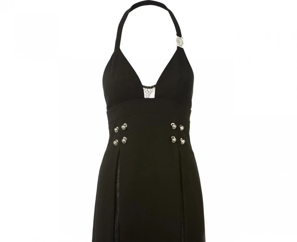 Abito lungo Versace Versus nero ritagliato Uk6 IT38 US2 4 originale nuovo