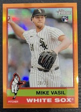 Mike Vasil 2025 Topps Heritage Chrome Orange Refractor RC 18/25 #507