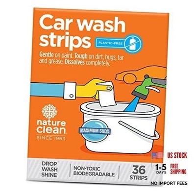Non-Toxic & Plastic-Free Foaming Car Wash Soap Strips 36 count. Environment