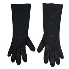 Vintage Chic Black Formal Dress Black Tie Event Gloves Costume Size M/L