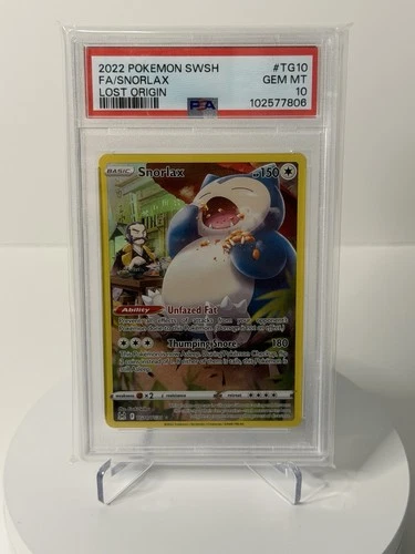 Pokemon TCG Snorlax TG10 SWSH LOST ORIGIN TRAINER GALLERY PSA 10 GEM MINT