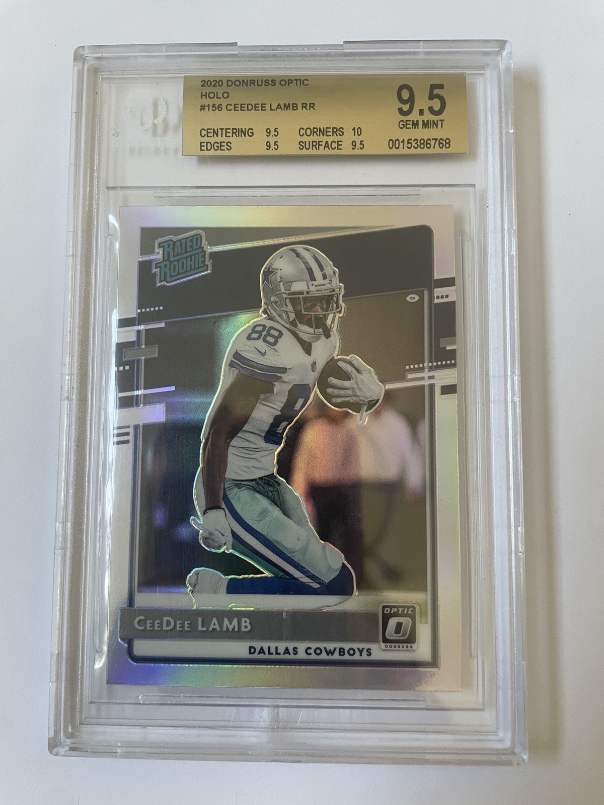2020 Panini Donruss Optic Holo Rated Rookie CeeDee Lamb #156 BGS 9.5 Cowboys