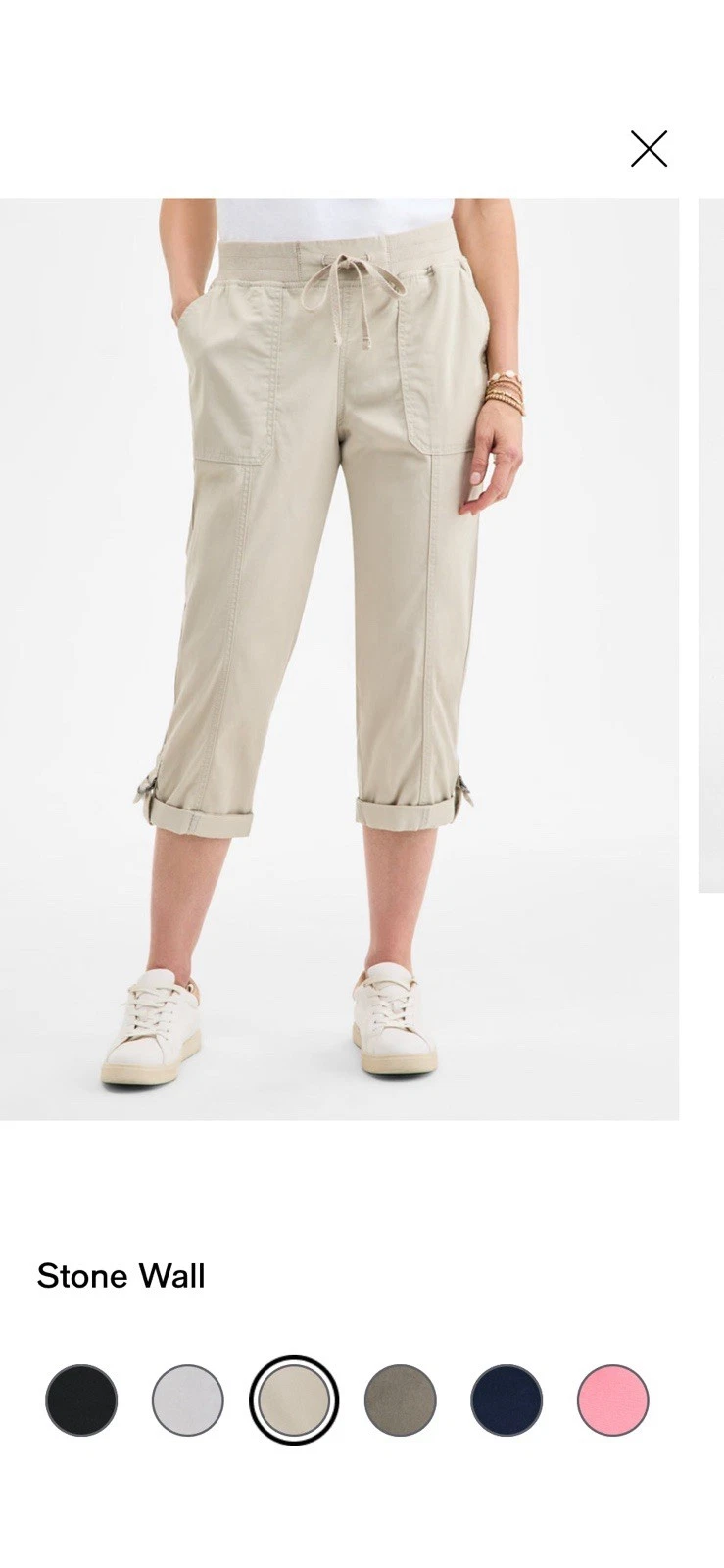 Style & Co. Straight Leg Comfort Mid rise Cropped Pants Size Large Item#1218