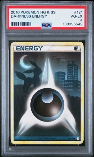 2010 POKEMON HEARTGOLD & SOULSILVER #121 DARKNESS ENERGY PSA 4