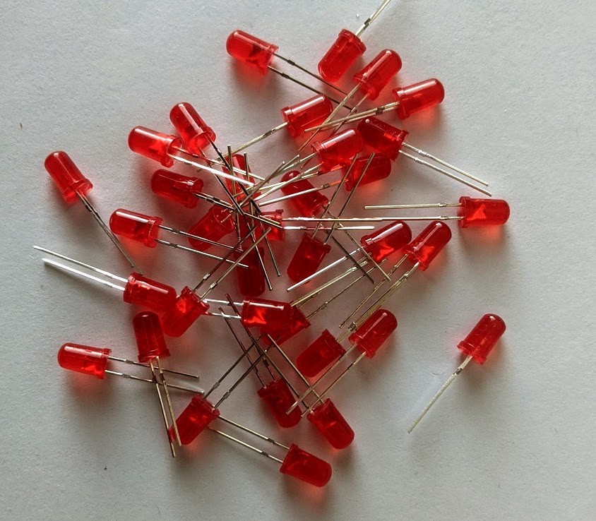 10pc RED 5mm LED Light Emitting Diode diffused - for Christmas Lights , etc.