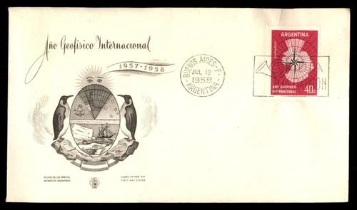 Mayfairstamps Argentina FDC 1958 Map Ano Geofisico Internacl First Day Cover aaw