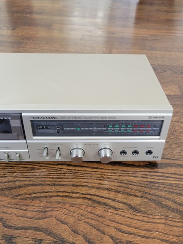 REALISTIC STEREO CASSETTE TAPE DECK SCT-41 SILVER VINTAGE - PARTS ONLY - READ - Picture 3 of 9