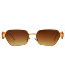 Miu Mi 2522 Sunglasses Gold Frame Brown Gradient Resin Lenses 57-15-135mm UV
