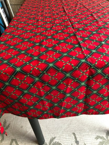 Weihnachten Esstischdecke, geometrisches Design, 90 x 43 Zoll, rot/grün Farben - Bild 3 von 4