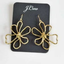 New 56mm Jcrew Boho Flower Drop Earrings Chic Women Bold Party Vacation Jewelry