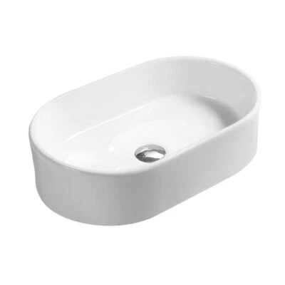 Hudson Reed Vessel Sit-On Countertop Basin 565mm White 0 Tap Hole Bathroom Sink