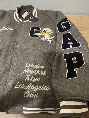 Palace x Gap Varsity Jacket Grey Size XL | eBay Palace x Gap Varsity Jacket Grey Size XL | eBay
