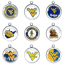 West Virginia Mountaineer Glass Cabochon Charms
