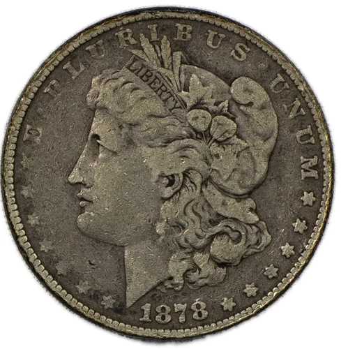 1878 P 7TF Philadelphia Morgan Silver Dollar $1 Very Fine VF+