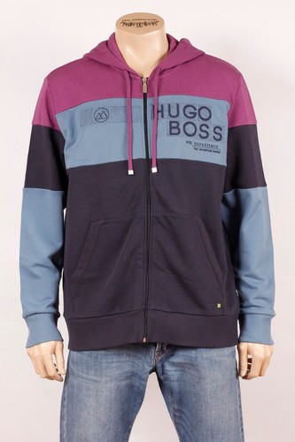 New Hugo Boss men blue tracksuit top 