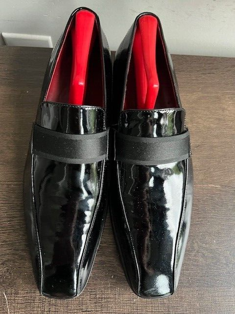 New Hugo Boss Mellion Black Patent Leather Loafers Hugo Boss Mellion Black Patent Leather Tuxedo Shoes Mens US  main image 3