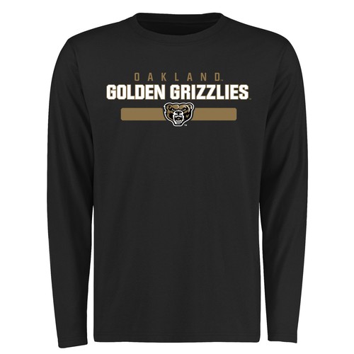 Oakland University Golden Grizzlies NCAA Arch Logo T-Shirt - Black, Officially Licensed Team Apparel - View #4