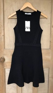 zara black frill dress