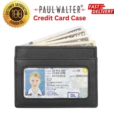 100% Genuine Leather Slim Credit Card Case, ID Holder Best GIFT for Men Women