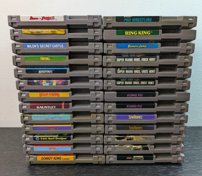 Lot of 26 NES Nintendo Games Untested Star Tropics Donkey Kong Dragon Warrior
