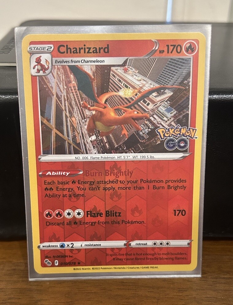 Charizard 010/078 Rare Reverse Holo Pokémon 2022 Pokémon GO NM/M