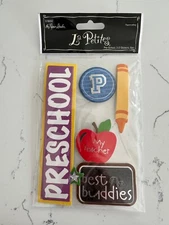 The Paper Studio La Petites Pre-School 3-D Sticker 6PC Apple Crayon Scrapbooking