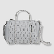 $355 State Of Escape Women's Gray Handbag Pouch Shoulder Perforated Tote Bag