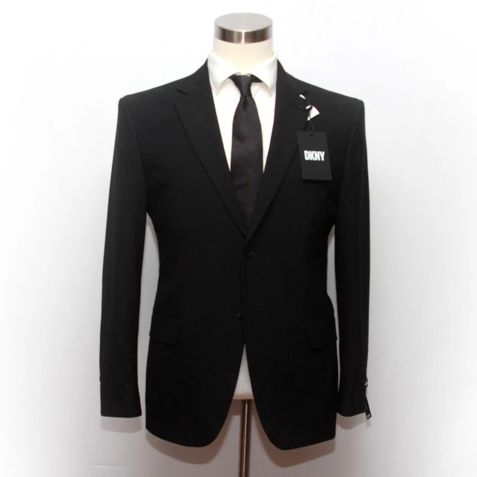 DKNY Suit Jacket DURAN Mens 42S Black Solid NWT D110658 - Image 3 of 4
