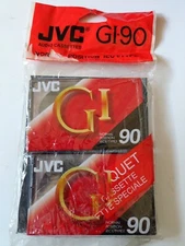 JVC GI 90 Audio Cassette Tape Normal Position Lot of 2 Brand New Sealed Blank 