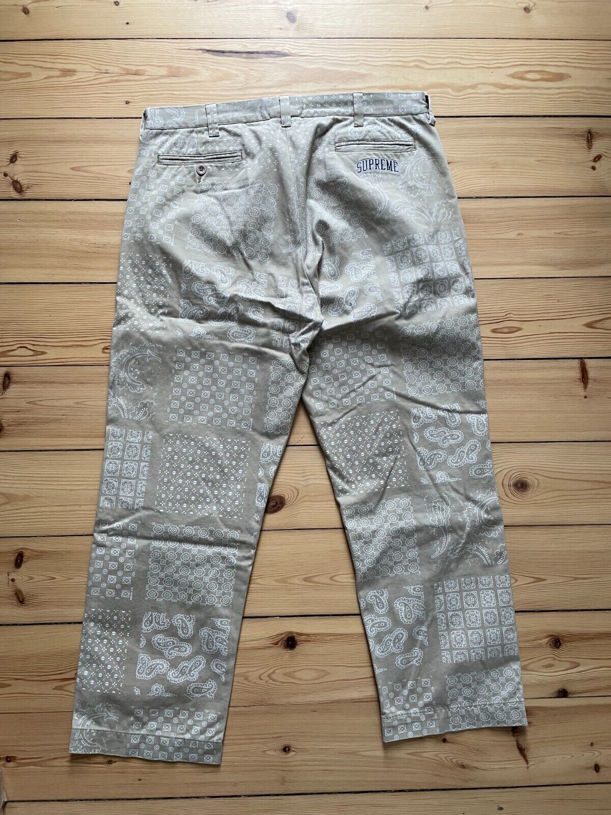 Supreme Paisley Grid Chino Pant Size 36 Khaki SS20 | eBay