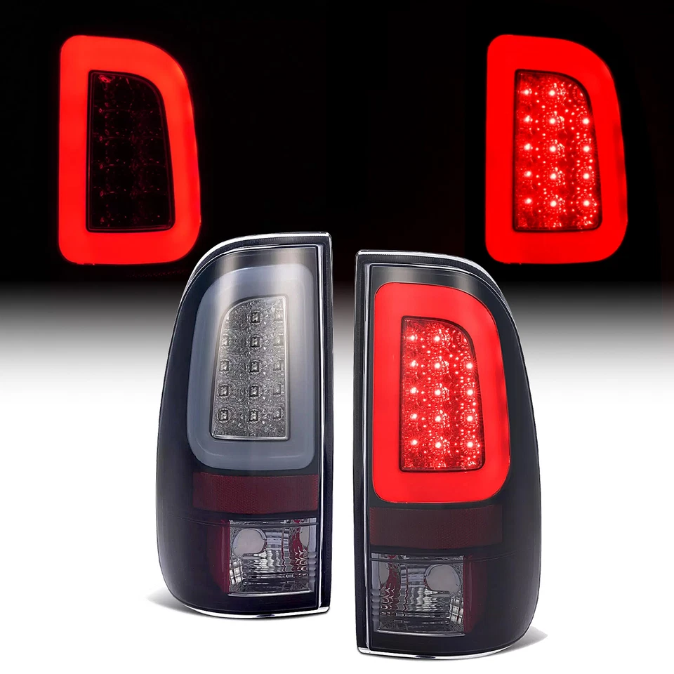 LED Tube Tail Lights For Ford F150 97-04 F250/F-350/F-450 SuperDuty 99-07 Smoke Foto 4 de 4