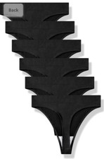 Seamless Thongs for Women No Show Thong Underwear Women 10-Pack 6 Black 4 Grey L