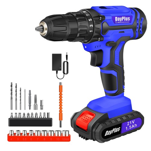 Juego de brocas de destornillador eléctricas 21v 25+1 par 2 velocidades luz LED - Imagen 22 de 26