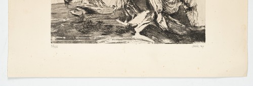 P. STEIN (1922-2015), Zwei Figuren vor dunklem Wirbel, 1964, Rad. Informelle Ku - Picture 5 of 5