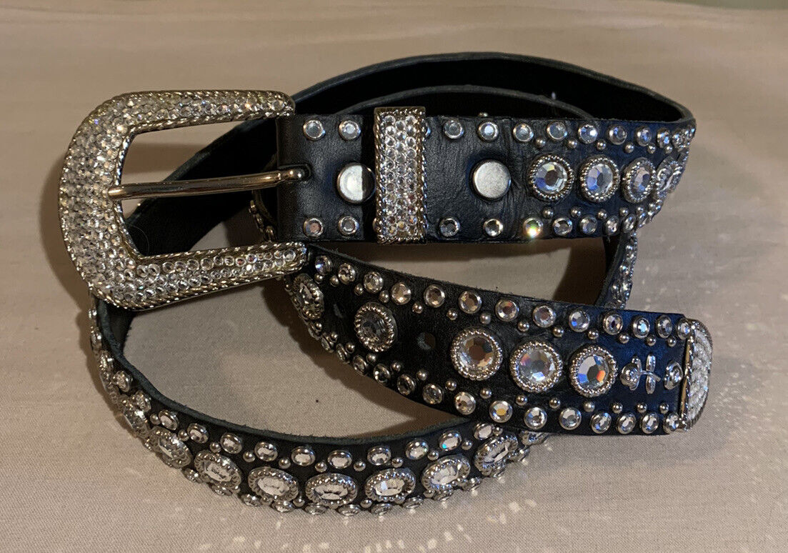 Kippy's Cowgirl Belt Size 32 Waist Black With Swarovski Kippy's Cowgirl Belt Size 32 Waist Black With Swarovski