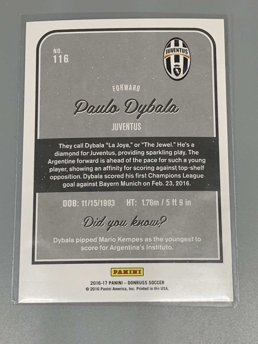 Paulo Dybala 2016-17 Panini Donruss ⚽️ #116 Juventus Argentina