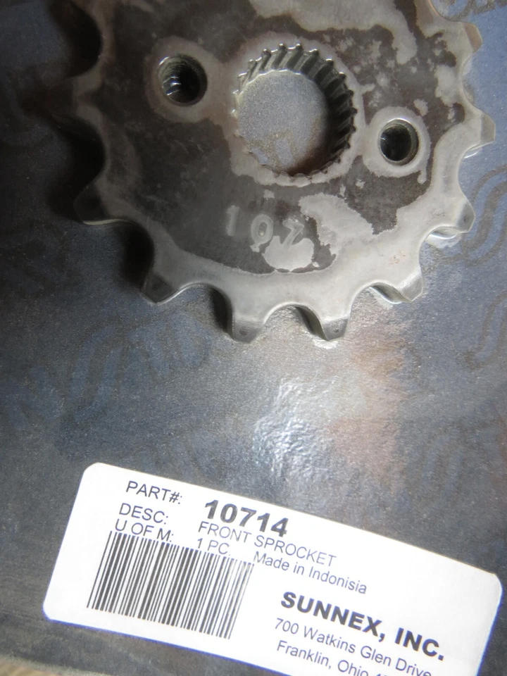 Piñón delantero de acero Sunstar 10714, 14T para Honda CR80R CR80RB CR85R CRF50F OM9 Foto 2 de 4