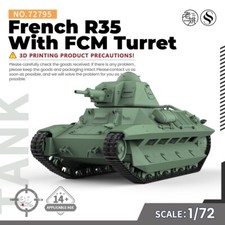 SSMODEL 1/72 25mm Military Model Kit French R35 With FCM Turret Light Tank