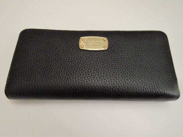 michael kors black zip around wallet