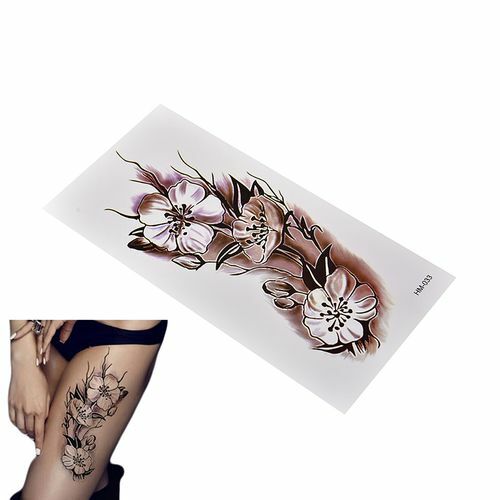 Flash Temporaire à Coller - Tatouages 5 Plumes Noires - Corps, Fête, Cadeau - Neuf Sous Emballage
