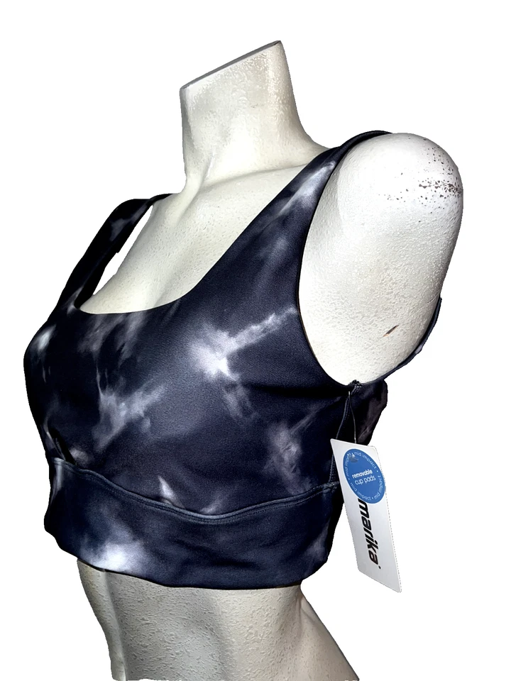 Nuevo Sujetador Deportivo MARIKA Talla XL Ombre Azul Cruzado Tie Dye Impacto Sin Costuras Foto 3 de 4