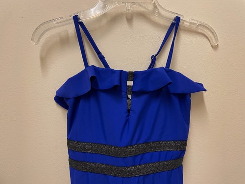 Girls Heart and Harmony one piece swimwear swim suite royal blue size 14 EUC - Picture 2 of 4