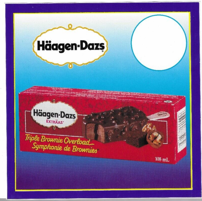 Häagen-Dazs Triple Brownie Overload, Ice Cream Truck Decal/Sticker 5 3/4"X5 3/4"