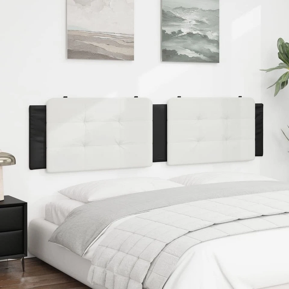 Headboard Cushion White and Black Faux leather, Foam 76.0 in - Image 3 of 4
