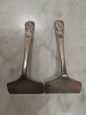 2 Vtg Grenedier Baby Food Pushers W/ Peter Rabbit On Handle Silver Plated