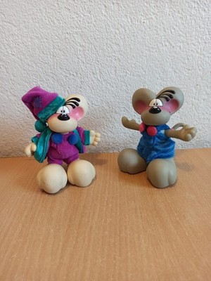 2x Diddl Figur Kunststoff 90er Cartoon Depesche Maus Kult kein Stofftier 11,5cm