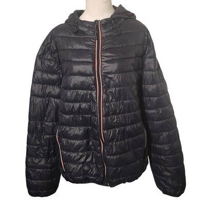 Payper Jeans Womens Down Jacket Navy Blue Hooded Puffer Coat Size Large