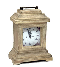Antique Style Washed Wood Effect Mantel Clock With Quartz Movement