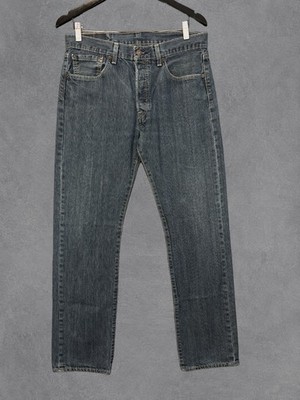 Levis 501 Jeans Herren W32 L32 Blau Straight Regular Denim Hose Comfort Baumwolle Y2K